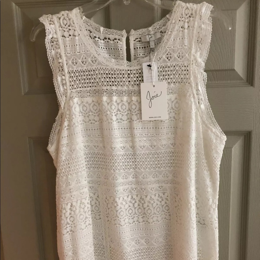 NWT ANTHROPOLOGIE JOIE WHITE LACE TOP SIZE LARGE